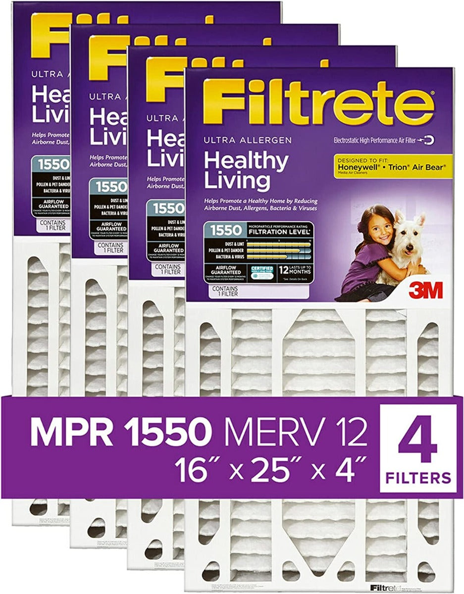 3M Filtrete 1550  Allergen Reduction Air Filters - 16x25x4 - Air Filters - 63.99 - DiscountFilterStore.com