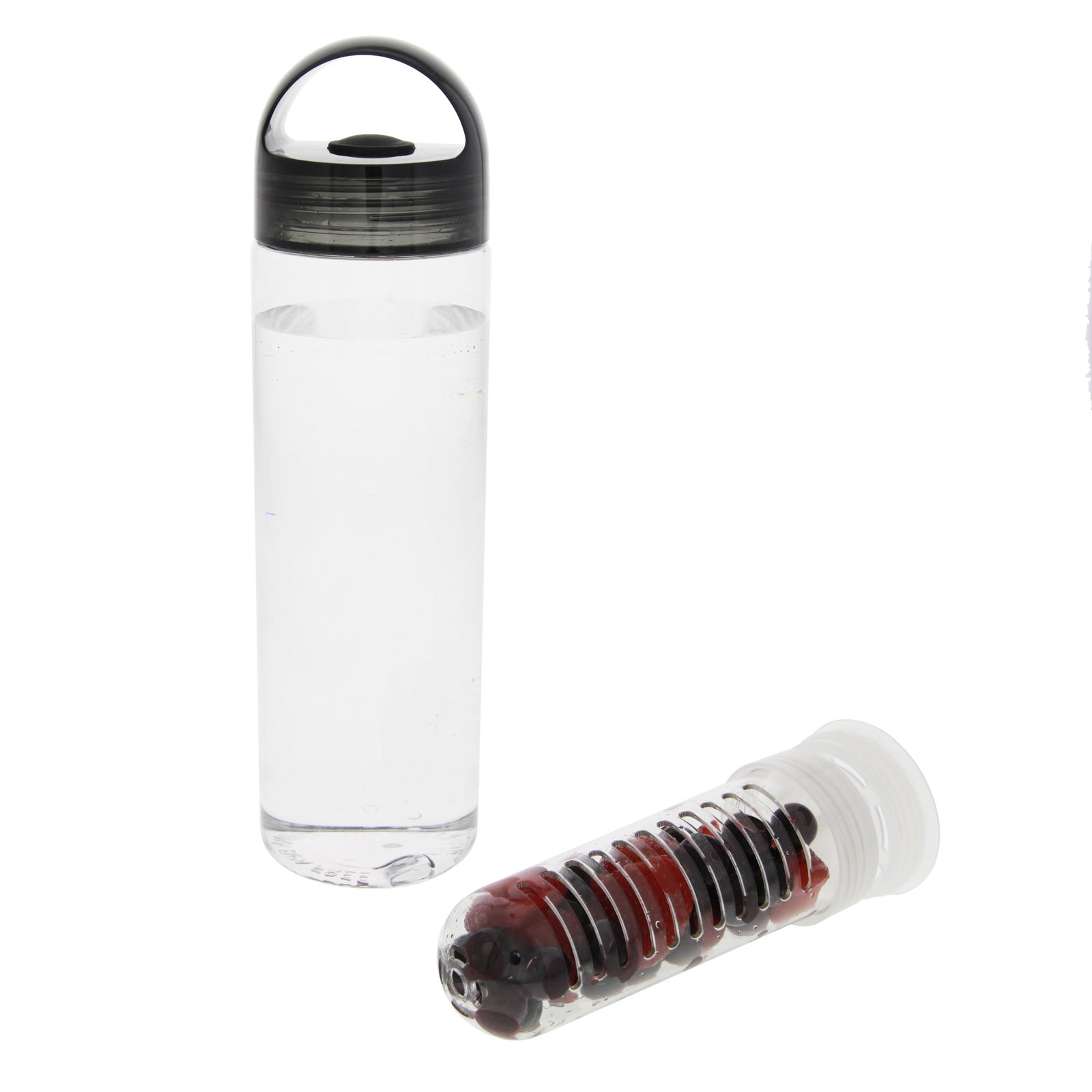 Clear Infusion Water Bottle with Black Top by Tier1 (23 oz) - DiscountFilterStore.com