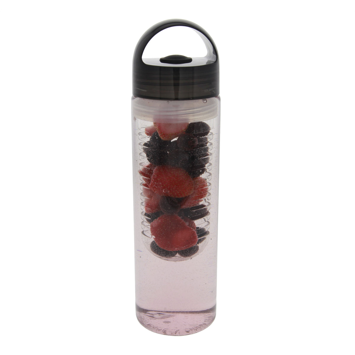 Clear Infusion Water Bottle with Black Top by Tier1 (23 oz) - DiscountFilterStore.com