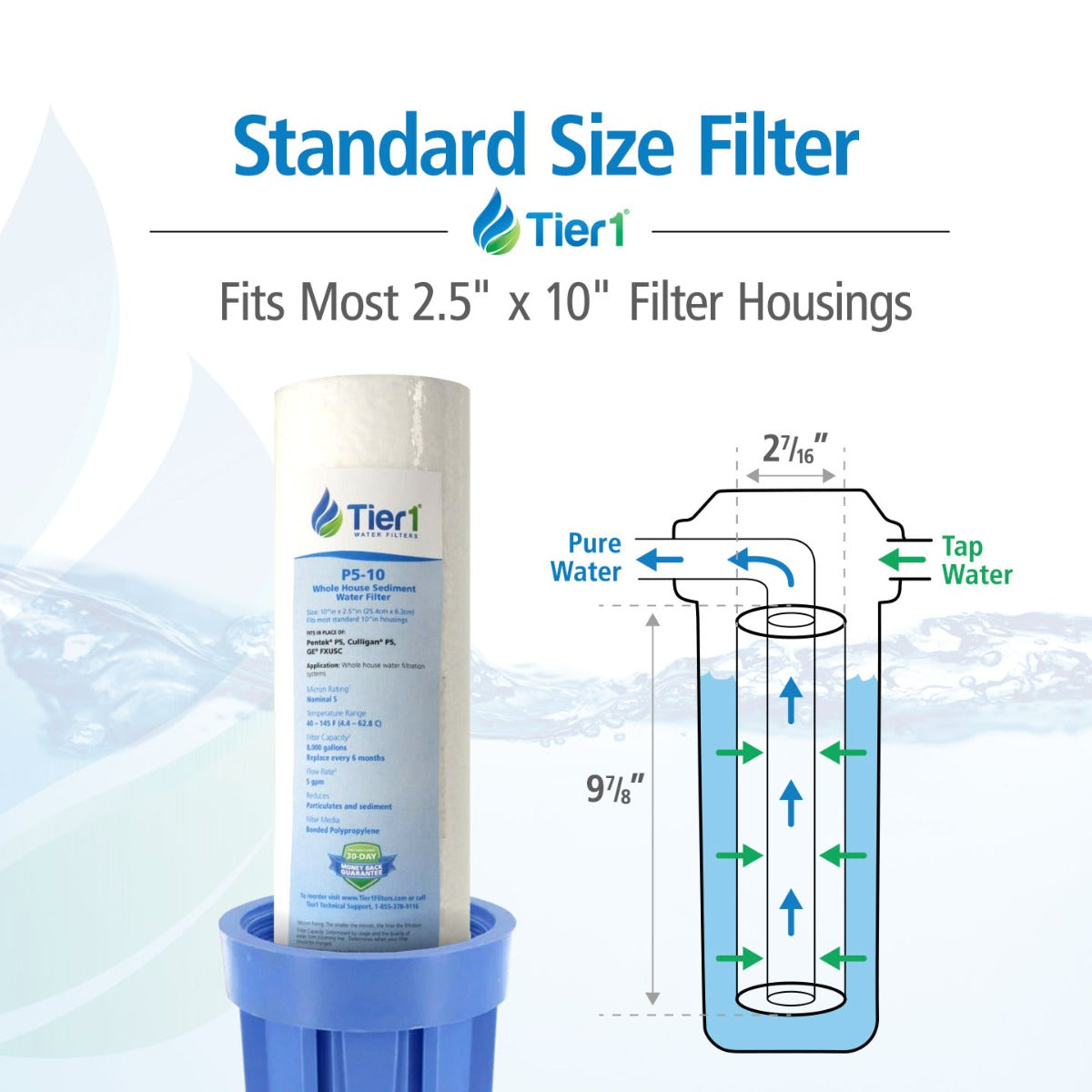 P5 Pentek Comparable Whole House Replacement Sediment Filter Cartridge by Tier1 - DiscountFilterStore.com
