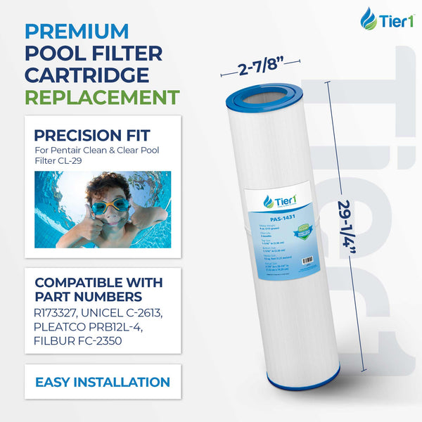 Tier1 Pool Filter for Pentair R173327 -Washable Trilobal Dirt-Lock Pleats - Pool and Spa Filters - 15.09 - DiscountFilterStore.com