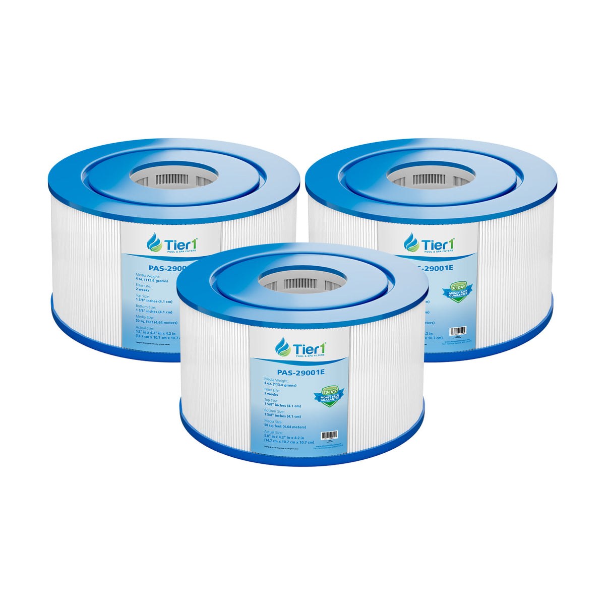 Tier1 Pool Filter (6-Pack) for Intex 29001E -Washable Trilobal Dirt-Lock Pleats