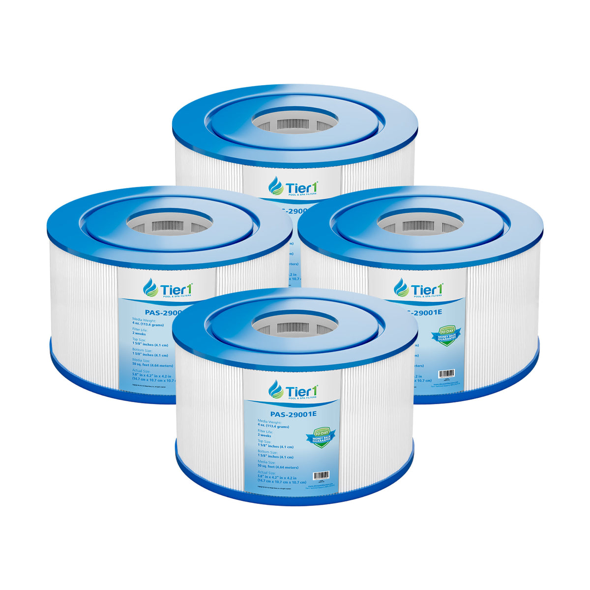 Tier1 Pool Filter (6-Pack) for Intex 29001E -Washable Trilobal Dirt-Lock Pleats