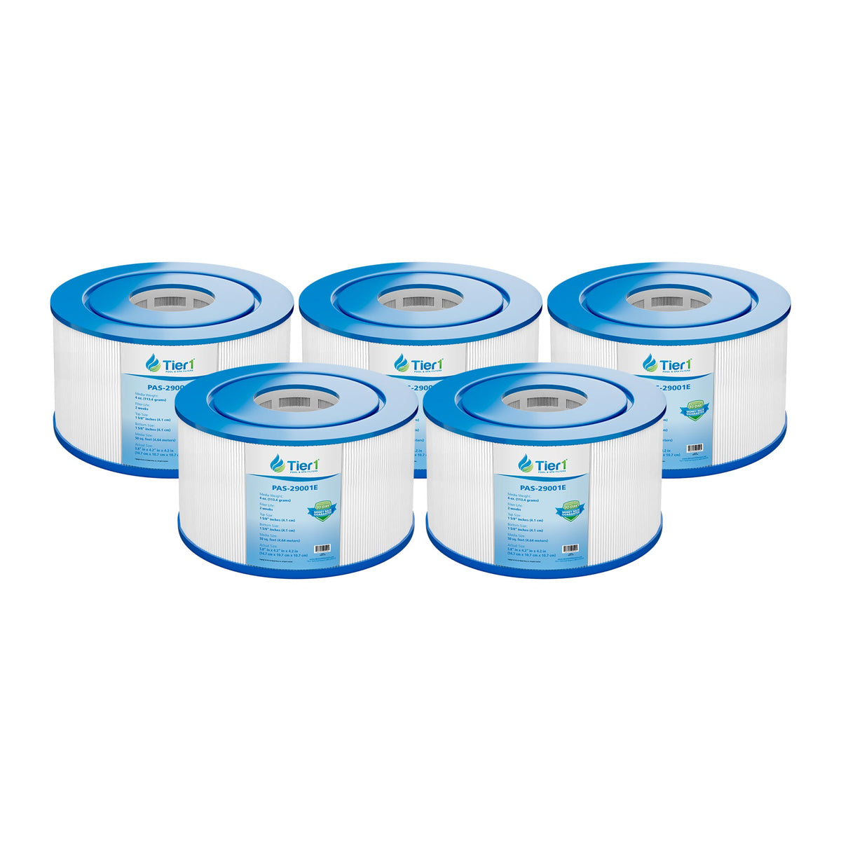 Tier1 Pool Filter (6-Pack) for Intex 29001E -Washable Trilobal Dirt-Lock Pleats