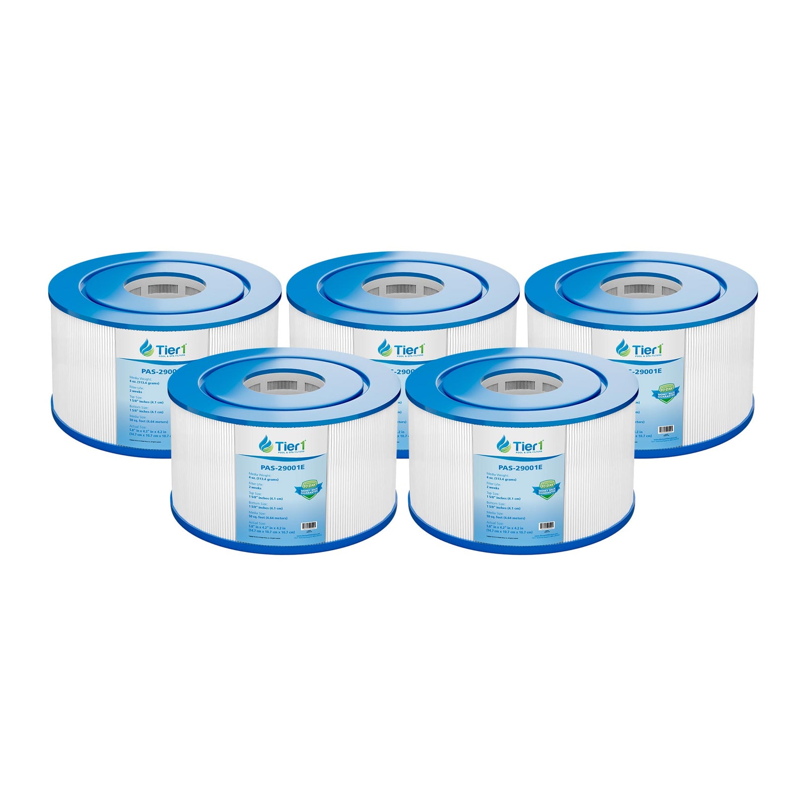 Tier1 Pool Filter (6-Pack) for Intex 29001E -Washable Trilobal Dirt-Lock Pleats