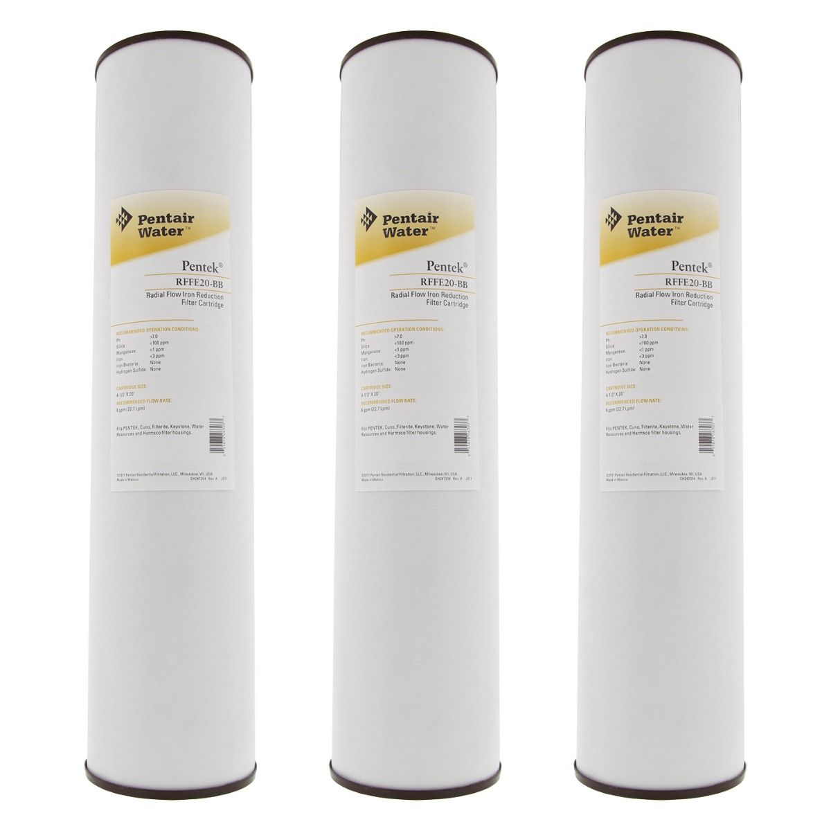 RFFE20-BB Pentek Iron Reducing Water Filter Cartridge (20 in x 4.5 in) - DiscountFilterStore.com