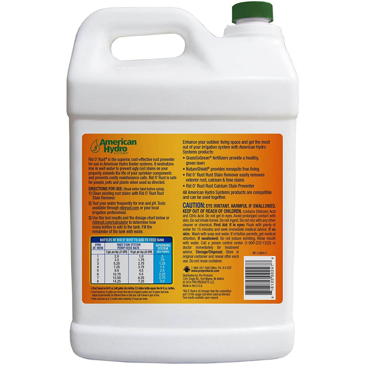 American Hydro Systems RR1-2.5 Rid O' Rust 2X Concentrate Rust Preventer (2.5 Gallon Container) - DiscountFilterStore.com
