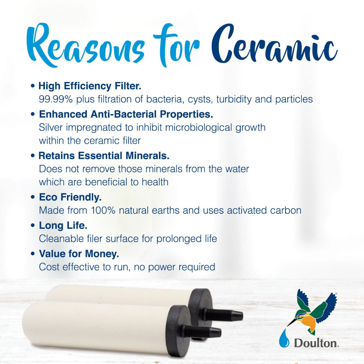 Doulton W9331032 HCP UltraCarb Countertop Filter System With UltraCarb SI Ceramic Filter Candle Filters - DiscountFilterStore.com