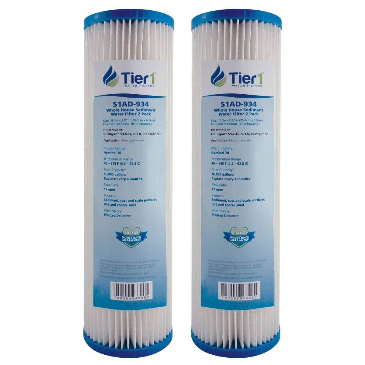 S1A-D Culligan Comparable Whole House Sediment Water Filter by Tier1(2-Pack) - DiscountFilterStore.com