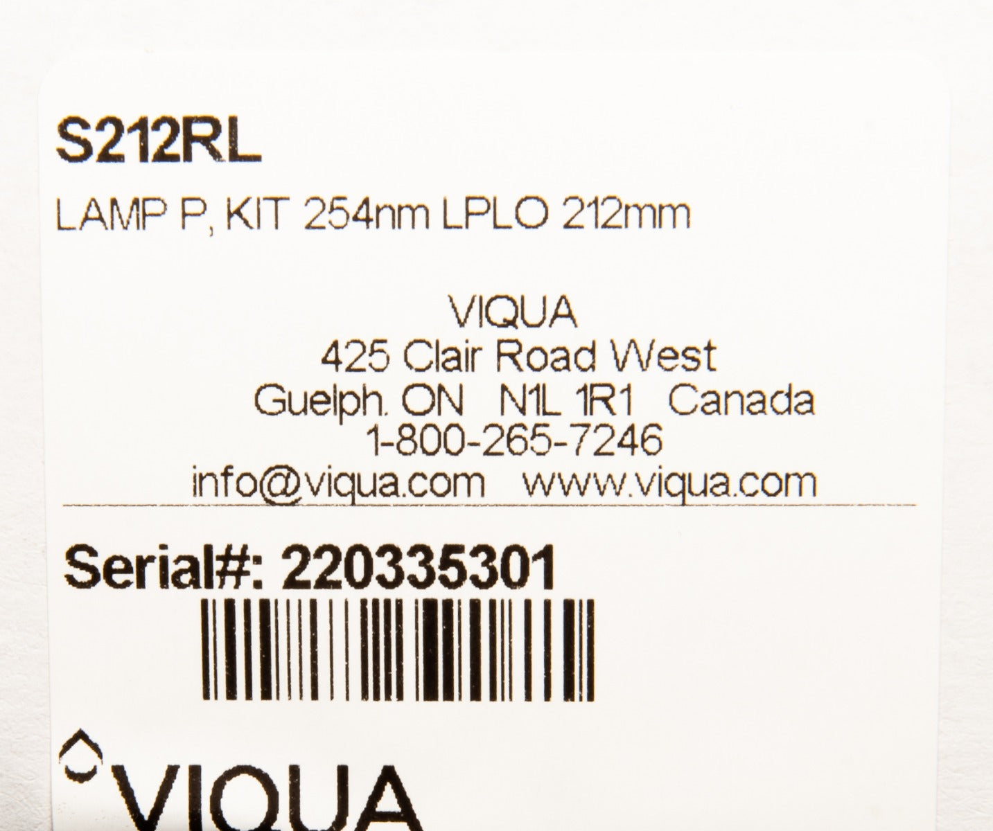 S212RL Viqua Water Disinfection System UV Lamp - DiscountFilterStore.com