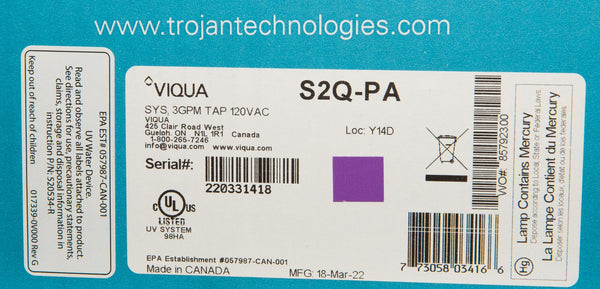 S2Q-PA Viqua Tap Plus UltraViolet Water Sterilization System - Whole House Systems - 429.0 - DiscountFilterStore.com