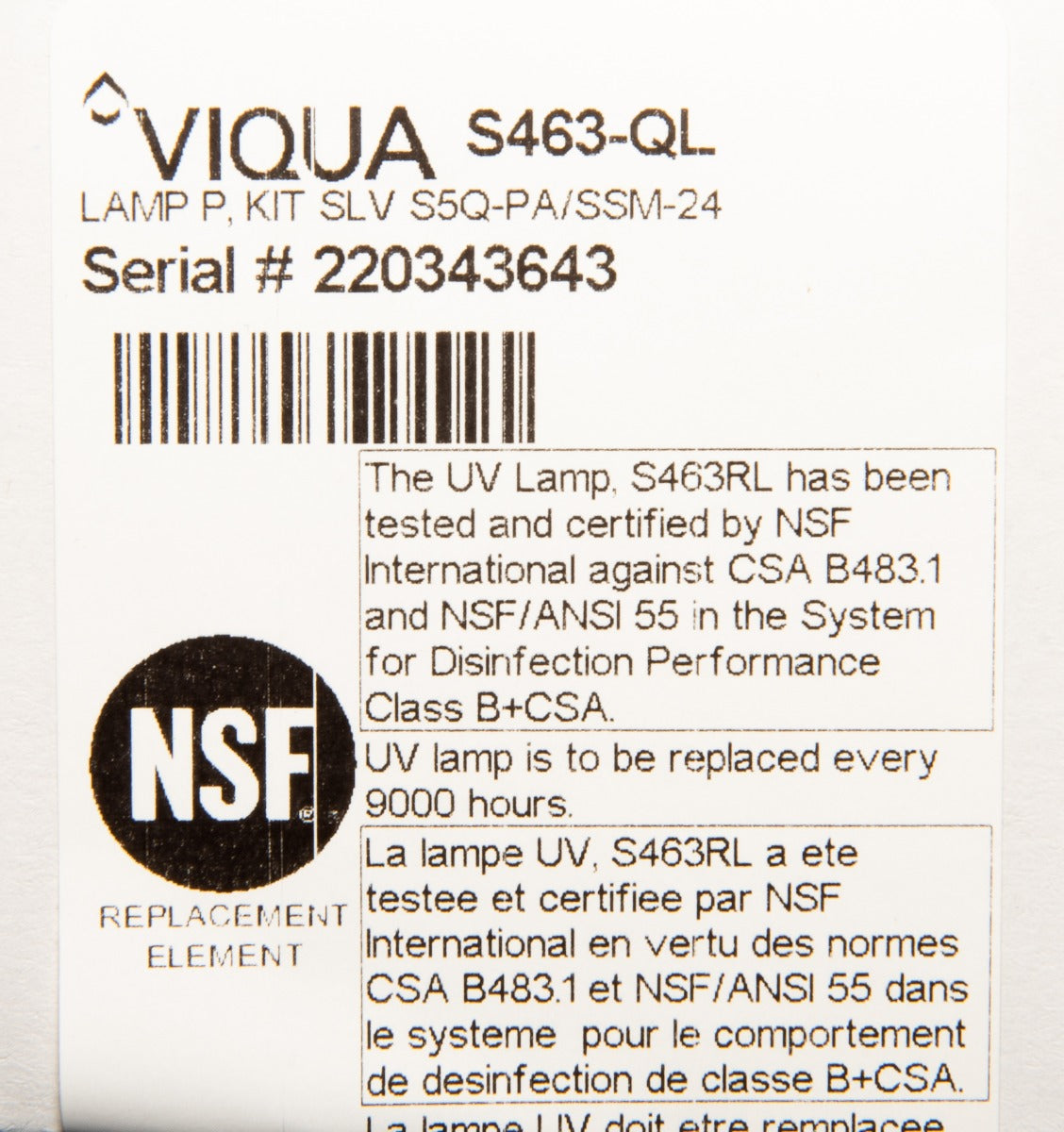 S463-QL Lamp/ Quartz Sleeve Combo Pack by Viqua - DiscountFilterStore.com