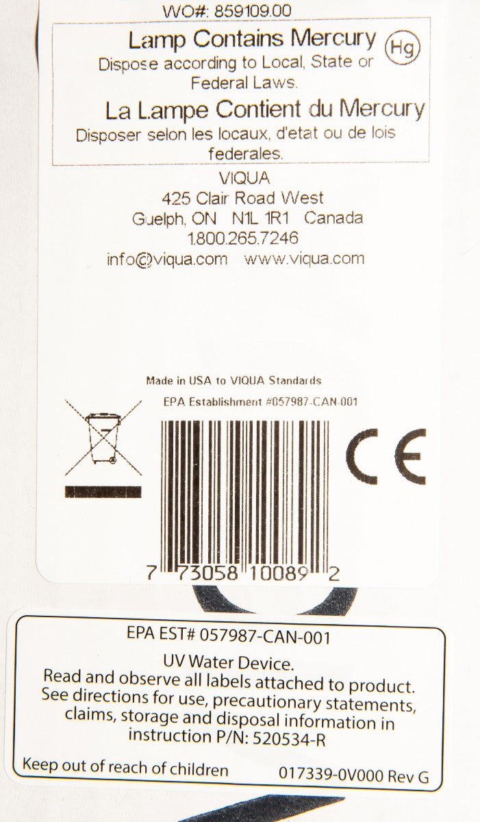 S463-QL Lamp/ Quartz Sleeve Combo Pack by Viqua - DiscountFilterStore.com