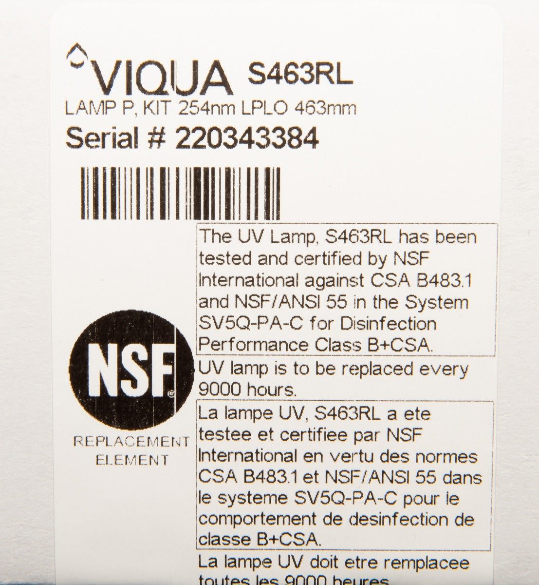 S463RL Viqua Water Disinfection System UV Lamp - DiscountFilterStore.com