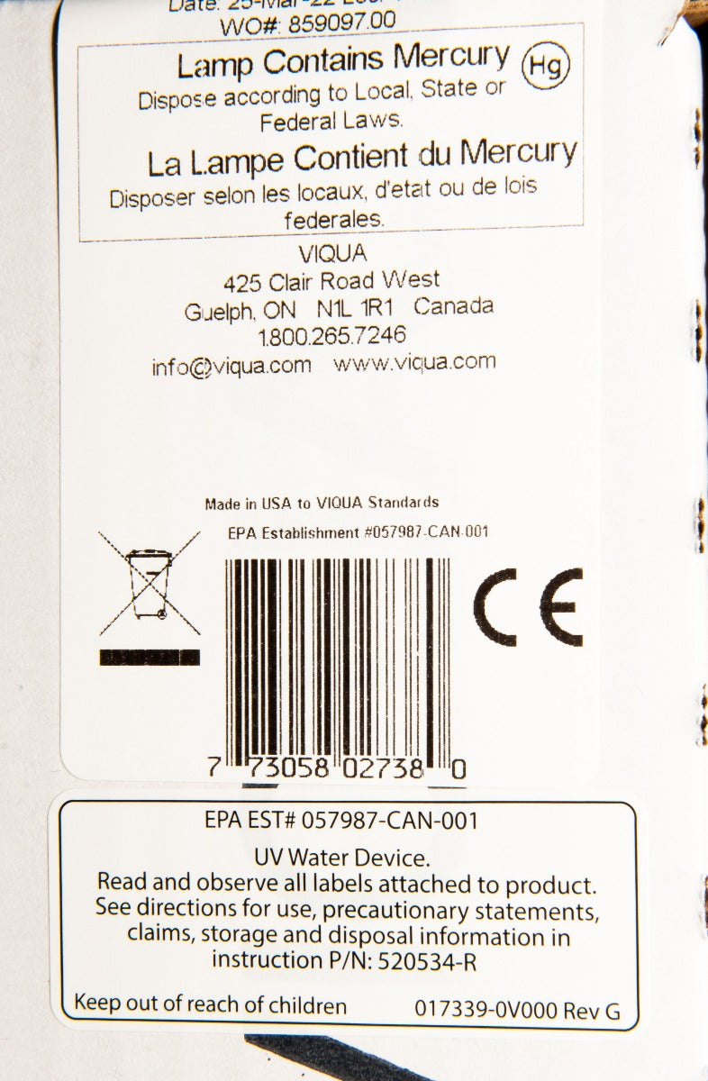 S463RL Viqua Water Disinfection System UV Lamp - DiscountFilterStore.com