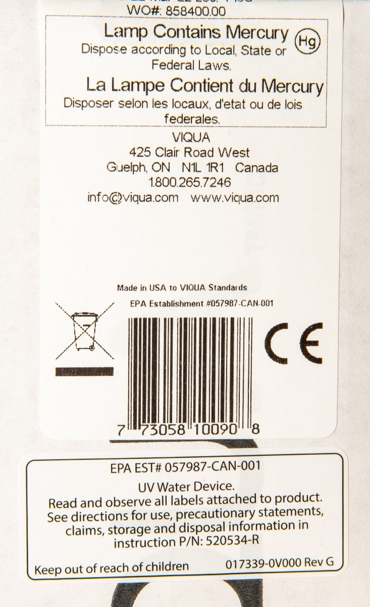 S810-QL Lamp/ Quartz Sleeve Combo Pack by Viqua - DiscountFilterStore.com