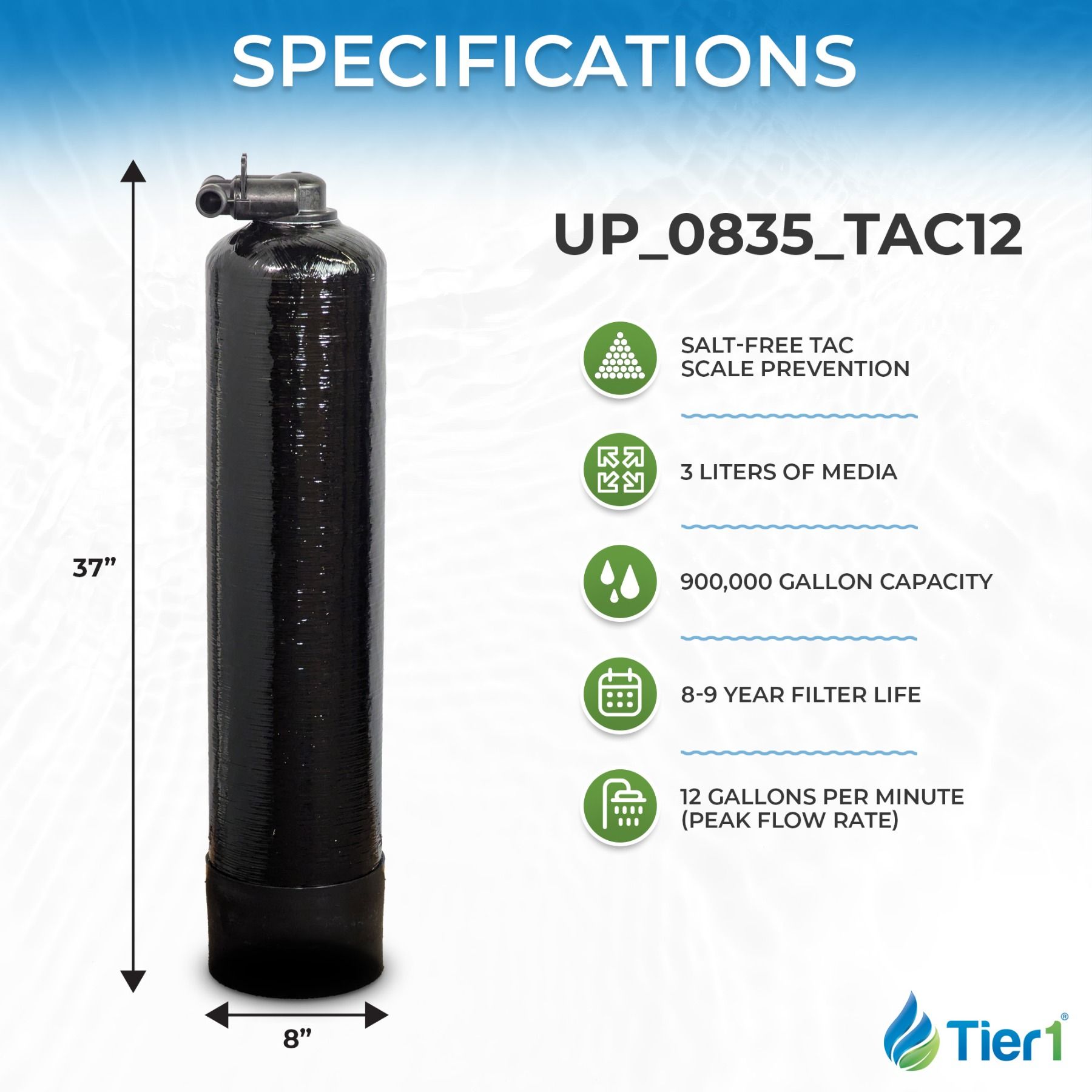 Salt-Free Whole House Water Conditioner - 12 GPM TAC Scale Prevention System for Clean, Healthy Water - DiscountFilterStore.com