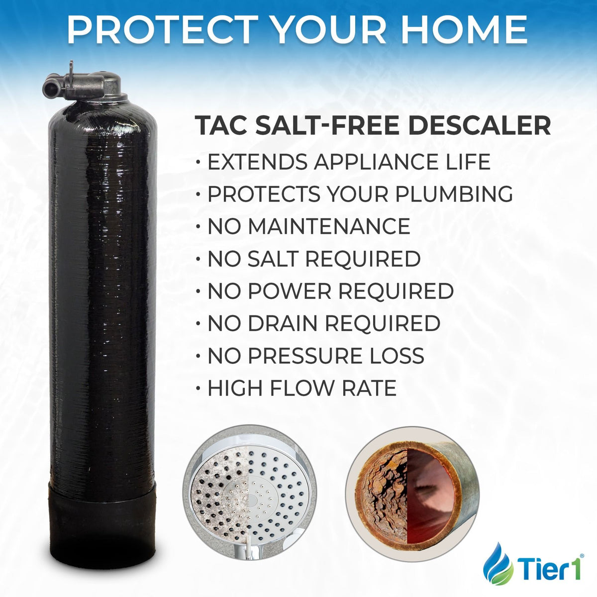 Salt-Free Whole House Water Conditioner - 8 GPM TAC Scale Prevention System for Clean, Healthy Water - DiscountFilterStore.com