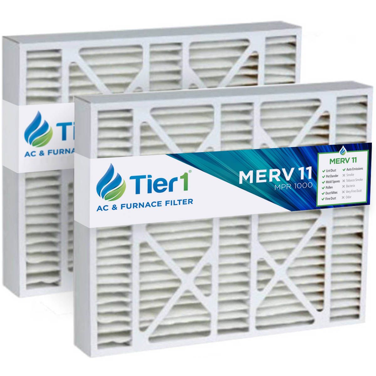 Tier1 brand replacement for Carrier FILCCFNC0021 - 19 x 20 x 4-1/4 - MERV 11 (2-Pack) - DiscountFilterStore.com