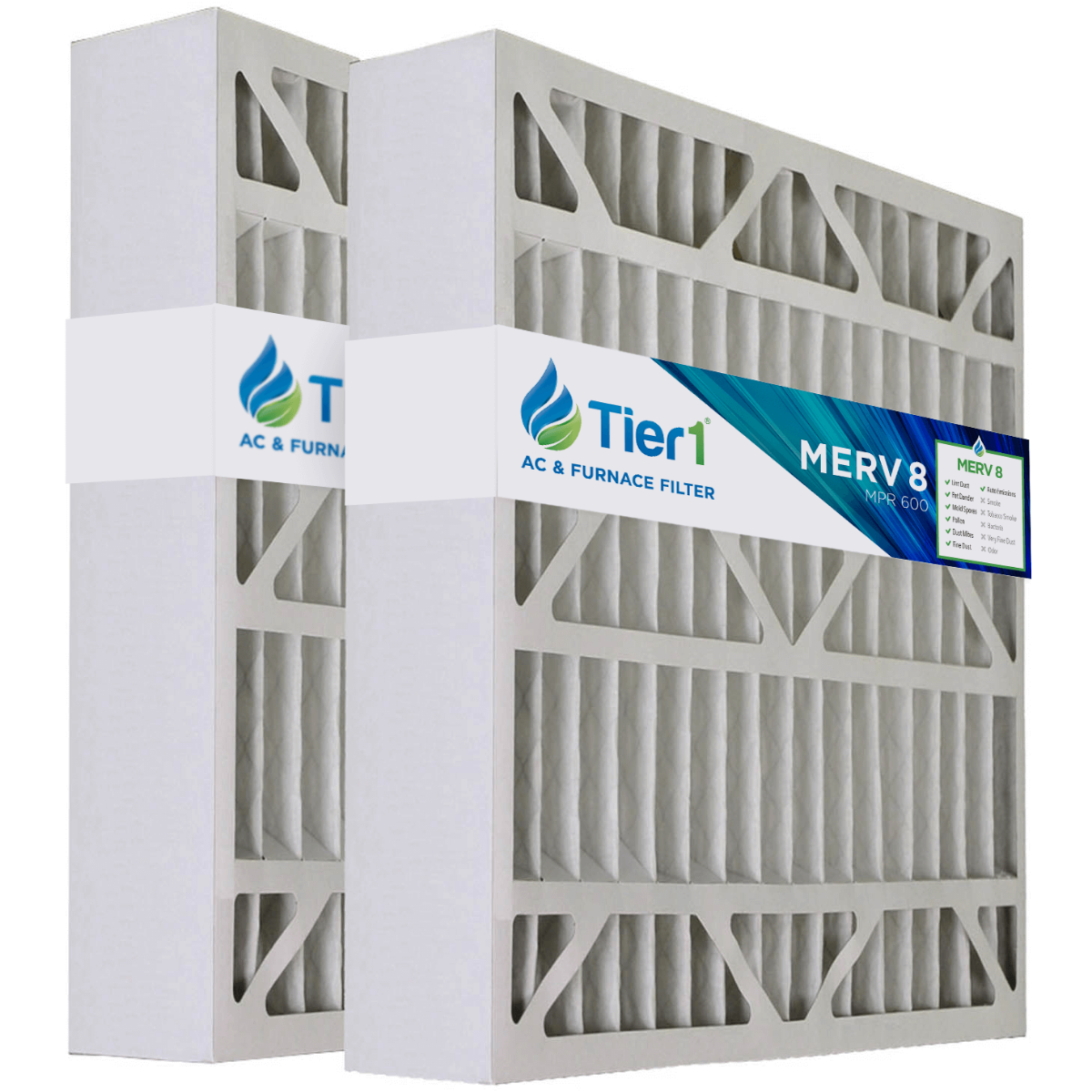 Tier1 brand replacement for White-Rodgers FR2000-401 - 20 x 25 x 6 - MERV 8 (2-Pack) - DiscountFilterStore.com