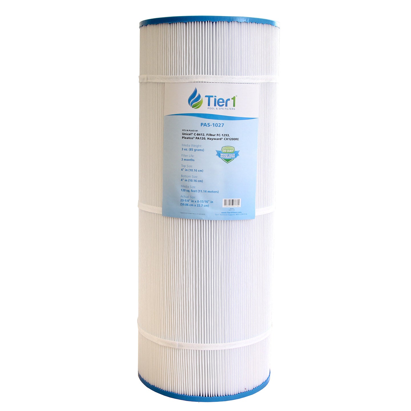 23-1/4 x 8-15/16 Inch Tier1 Pool And Spa Replacement Filter For CX-1200-RE - DiscountFilterStore.com
