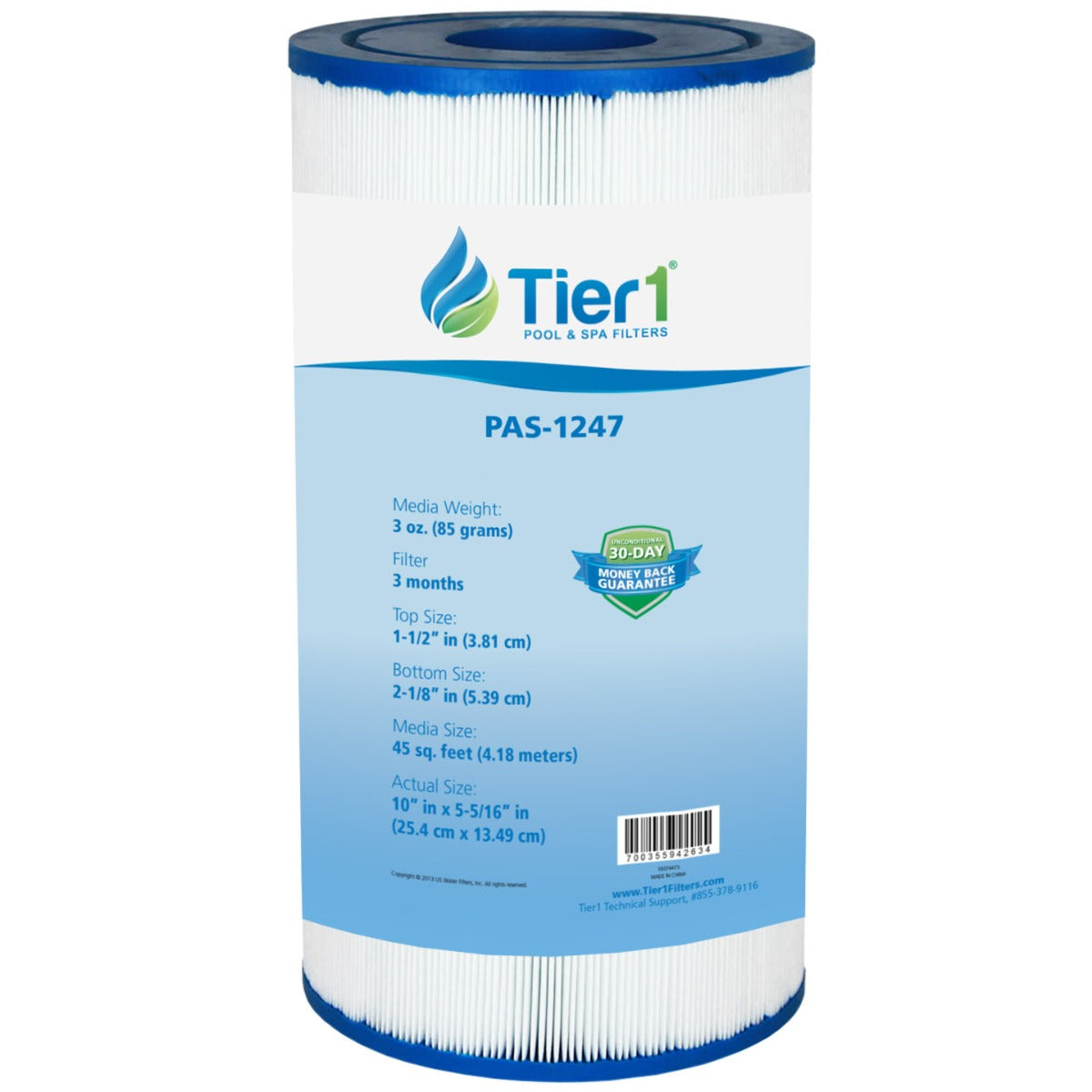 10 x 5-5/16 Inch Tier1 Brand Replacement Filter For FC-2401, 5CH-45, PFF50P4