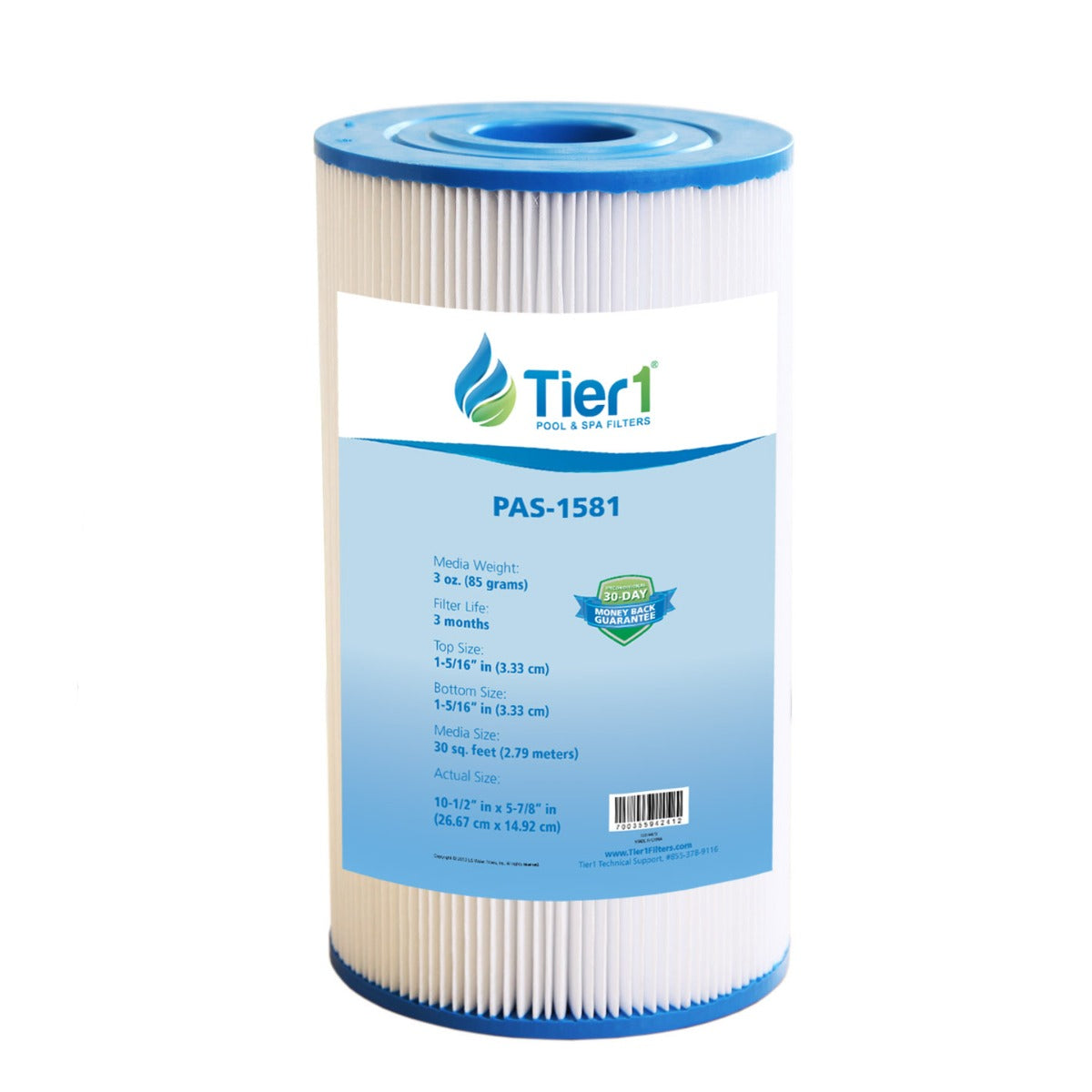 10-1/2 x 5-7/8 Inch Tier1 Brand Replacement Pool And Spa Filter For 31489 - DiscountFilterStore.com