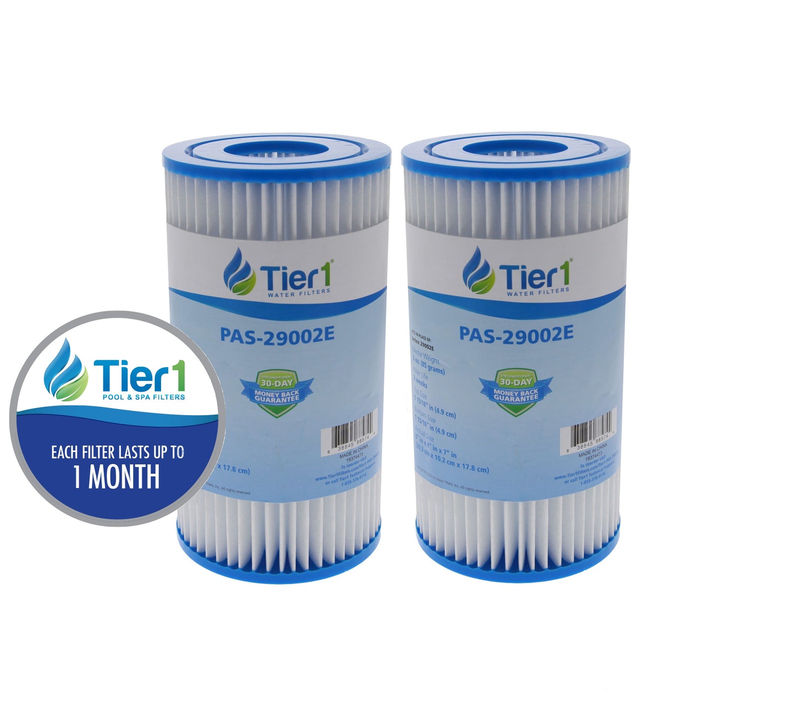 8 x 4-1/4 Inch Tier1 Brand Replacement For Intex 29002E (2-Pack) - DiscountFilterStore.com