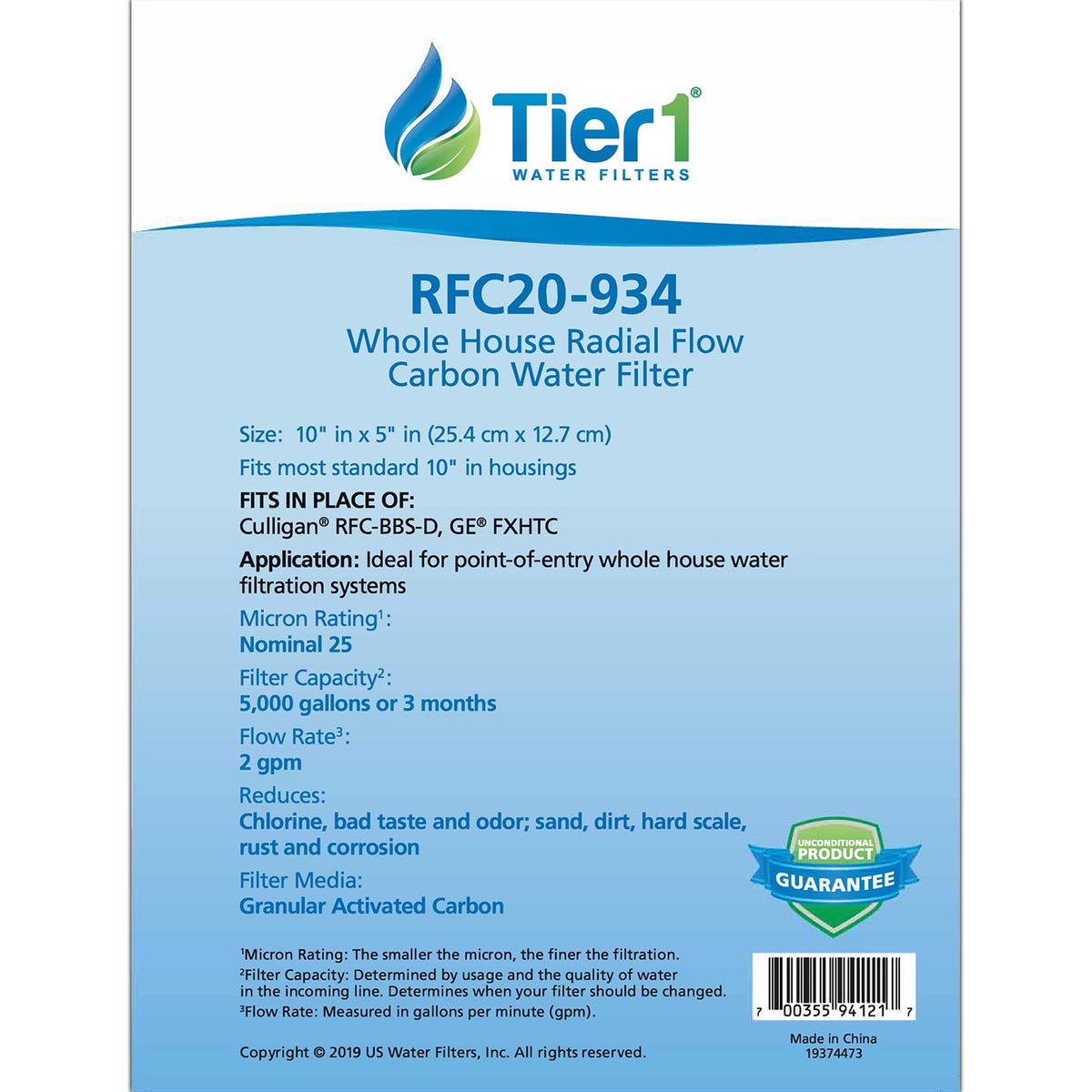 RFC-BBS-D Culligan Comparable Whole House Radial Flow Carbon Water Filter by Tier1 - DiscountFilterStore.com