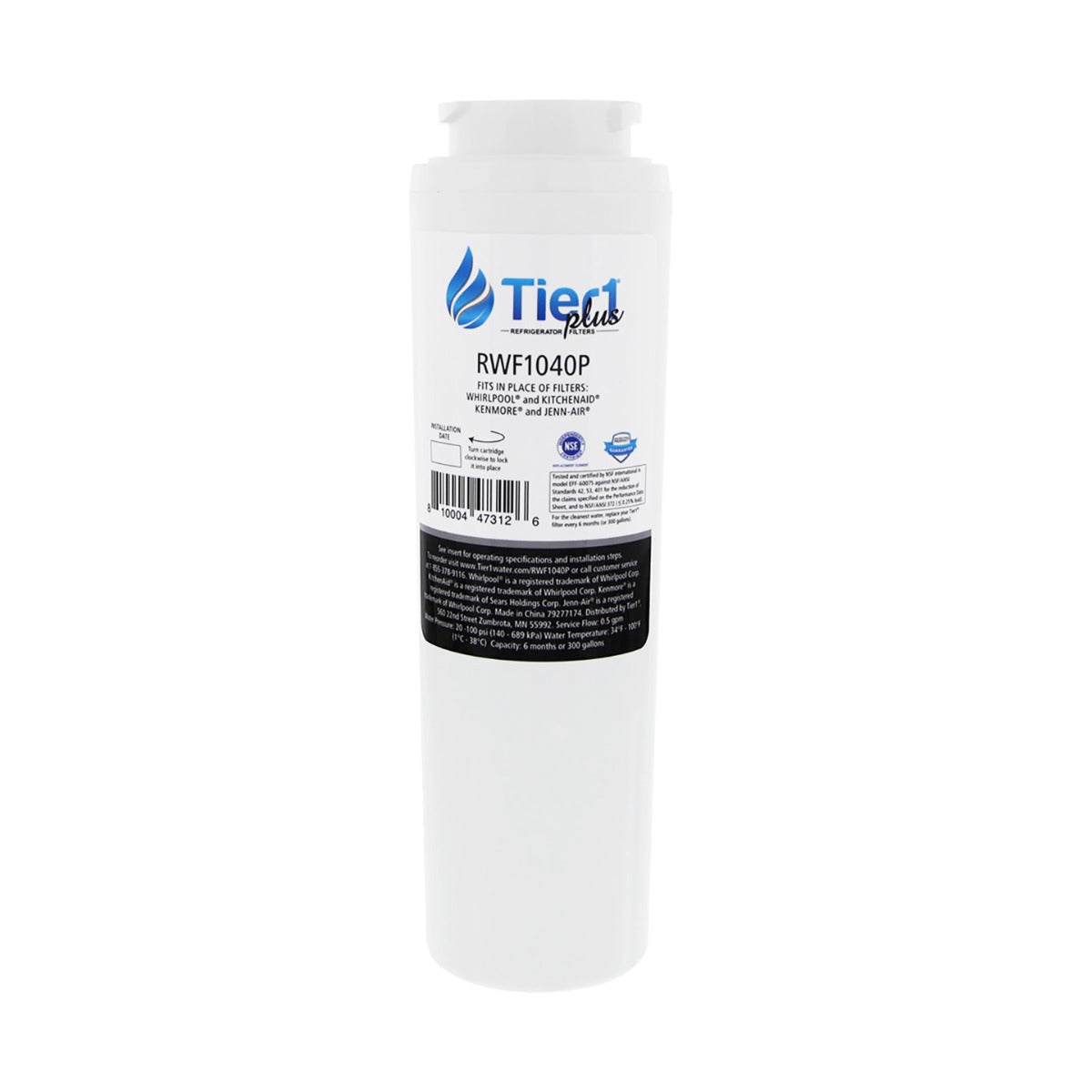EDR4RXD1 UKF8001 Maytag Comparable Lead and Mercury Reducing Refrigerator Water Filter By Tier1 Plus Filter Front- DiscountFilterStore.com