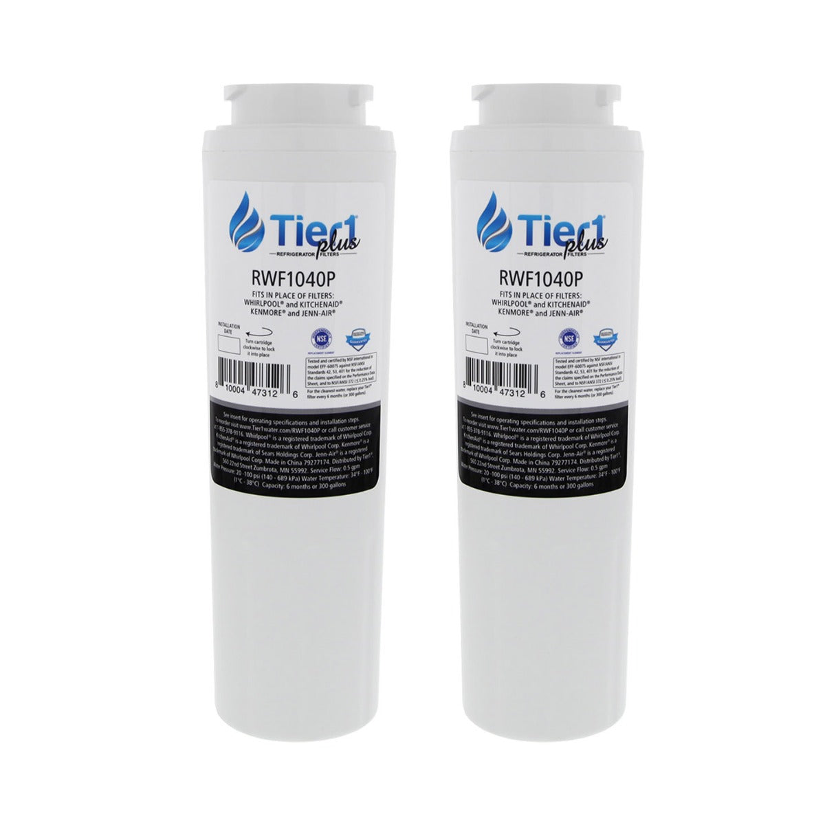 EDR4RXD1 UKF8001 Maytag Comparable Lead and Mercury Reducing Refrigerator Water Filter By Tier1 Plus 2 Pack- DiscountFilterStore.com
