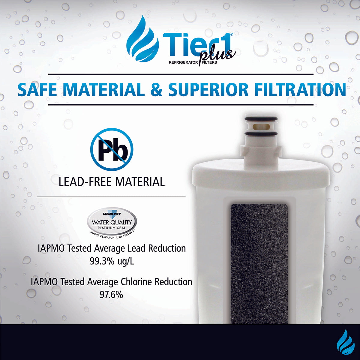 5231JA2002A / LT500P LG Comparable Lead and Mercury Reducing Refrigerator Water Filter By Tier1 Plus - DiscountFilterStore.com