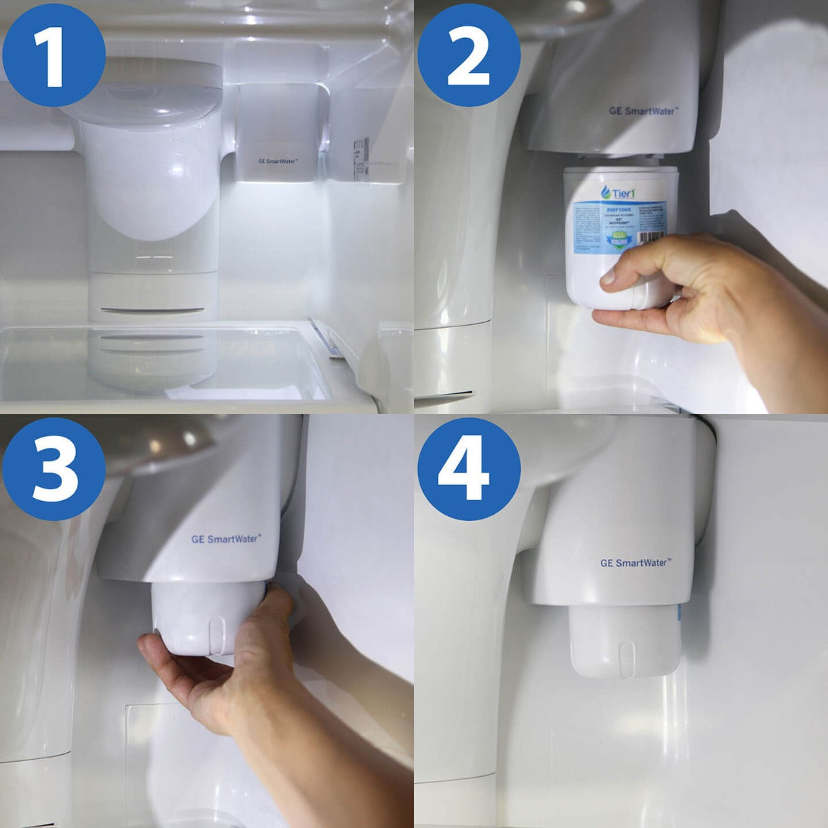 MWF GE SmartWater Refrigerator Water Filter Replacement by Tier1 Installation Image - DiscountFilterStore.com