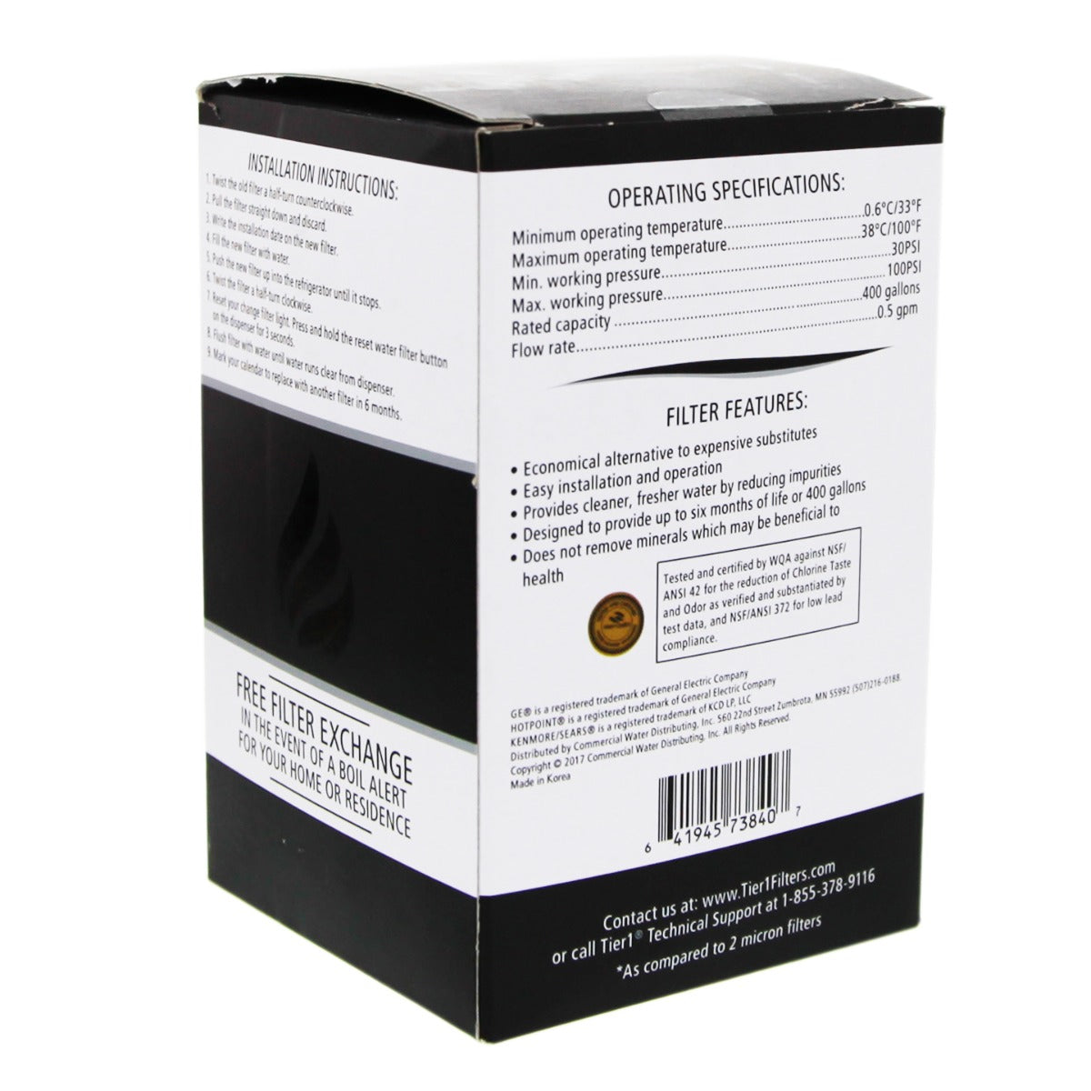 MWFP GE Comparable Lead and Mercury Reducing Refrigerator Water Filter By Tier1 Plus - DiscountFilterStore.com