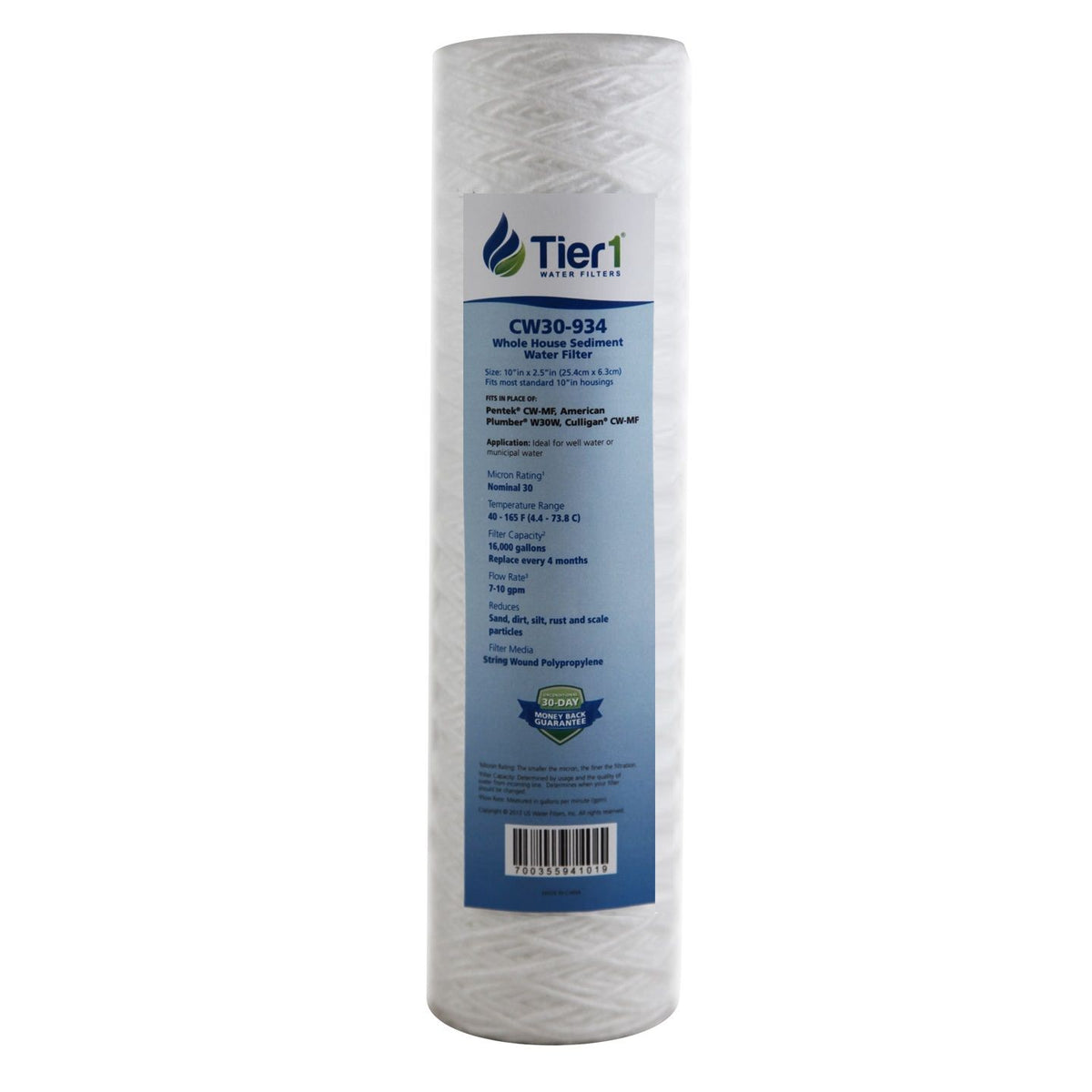 CW-MF Pentek Comparable Whole House Sediment Water Filter by Tier1 - DiscountFilterStore.com