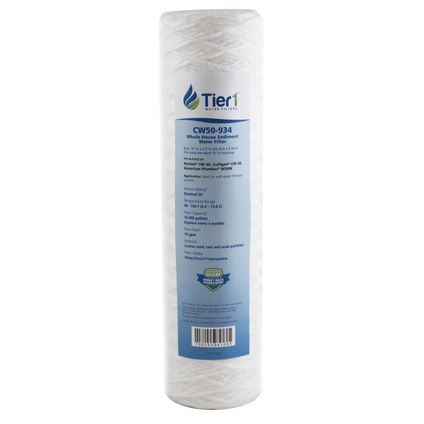 CW-50 Pentek Comparable Whole House Sediment Water Filter by Tier1 - DiscountFilterStore.com
