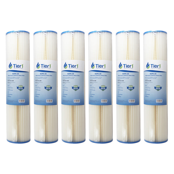20 inch x 4.5 inch Whole House Pleated Polyester Water Filter by Tier1 (5 Micron) - Whole House Cartridges - 20.86 - DiscountFilterStore.com