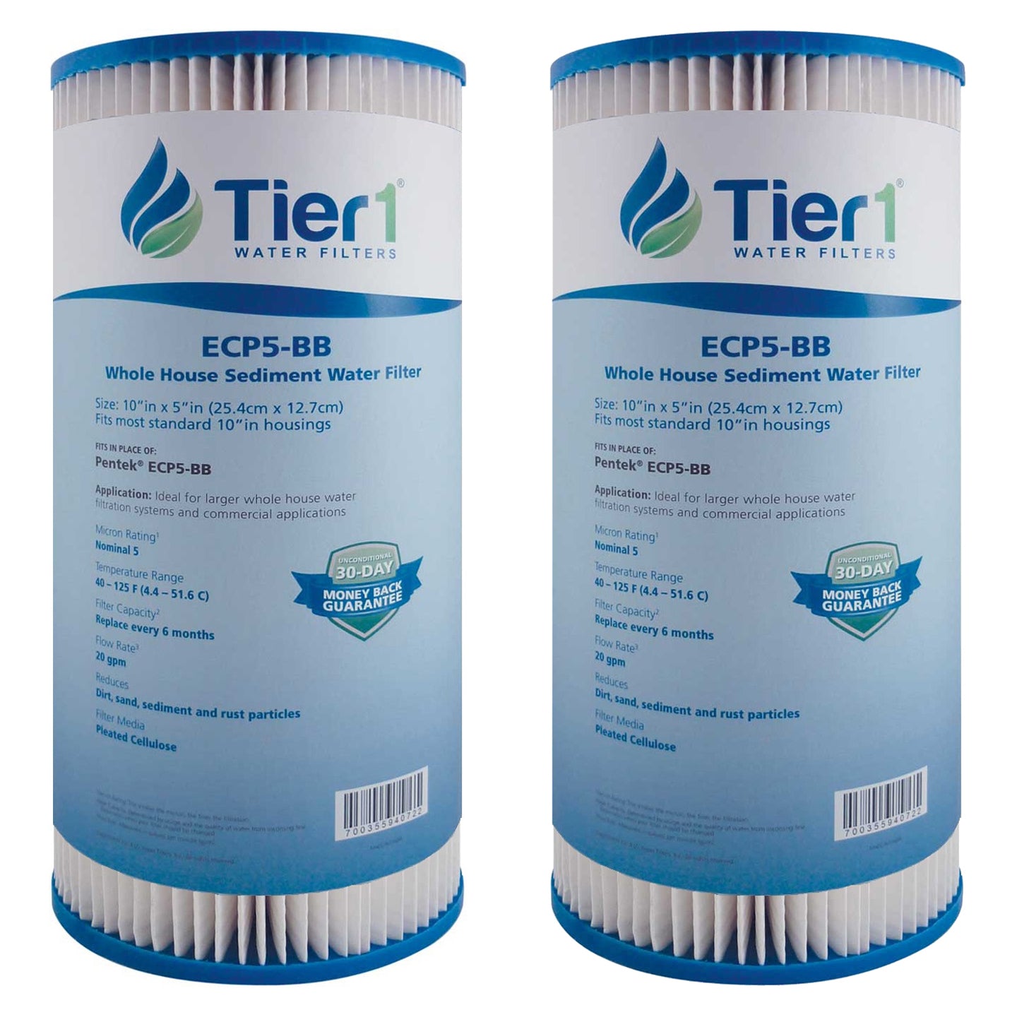 ECP5-BB Pentek Comparable Whole House Sediment Water Filter by Tier1 - DiscountFilterStore.com