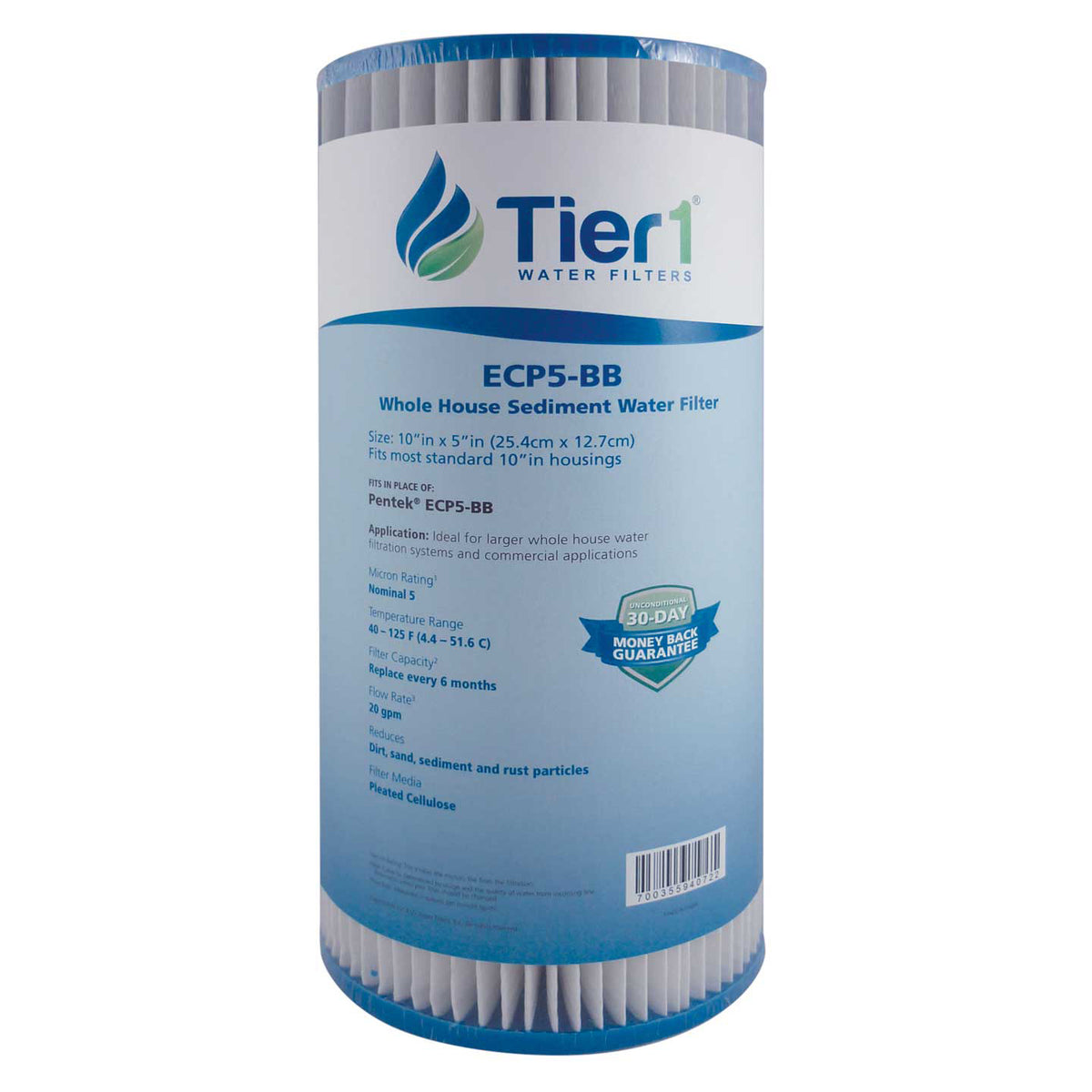 ECP5-BB Pentek Comparable Whole House Sediment Water Filter by Tier1 - DiscountFilterStore.com