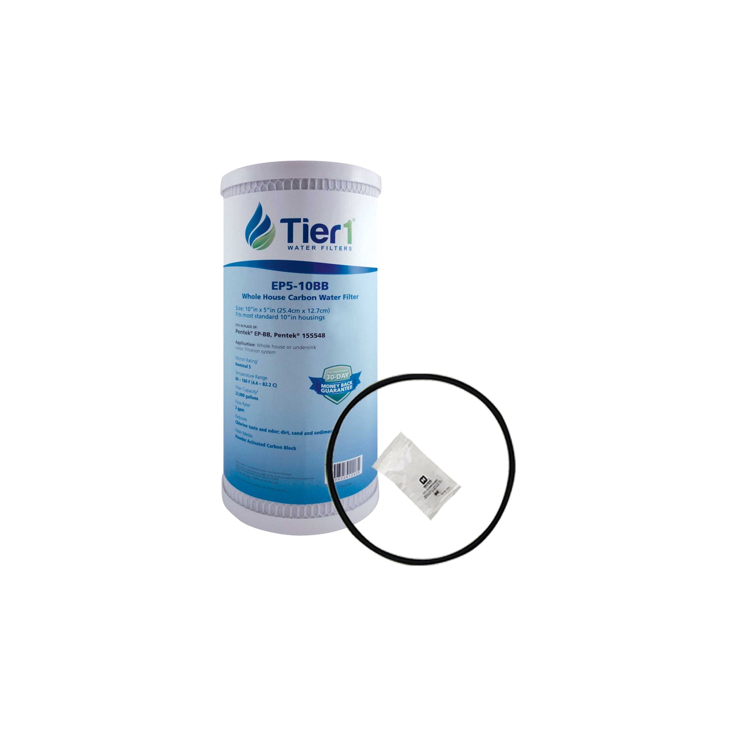 EP-BB 155548-43 Pentek Carbon Filter Cartridge Comparable Replacement Kit with O-ring and Lubricant by Tier1 - DiscountFilterStore.com