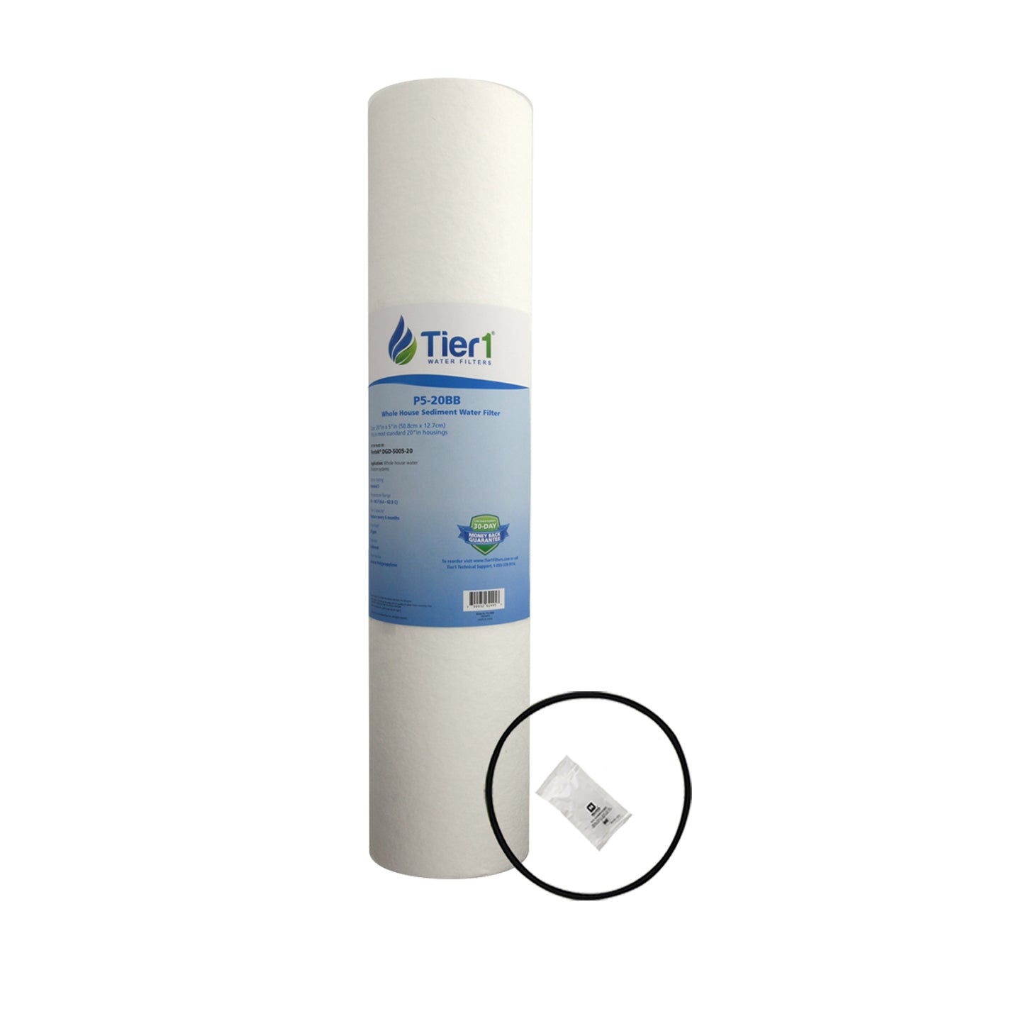 DGD-5005-20 Comparable 155358 Pentek Spun Polypropylene Filter Cartridge Replacement Kit with O-ring and Lubricant by Tier1 - DiscountFilterStore.com