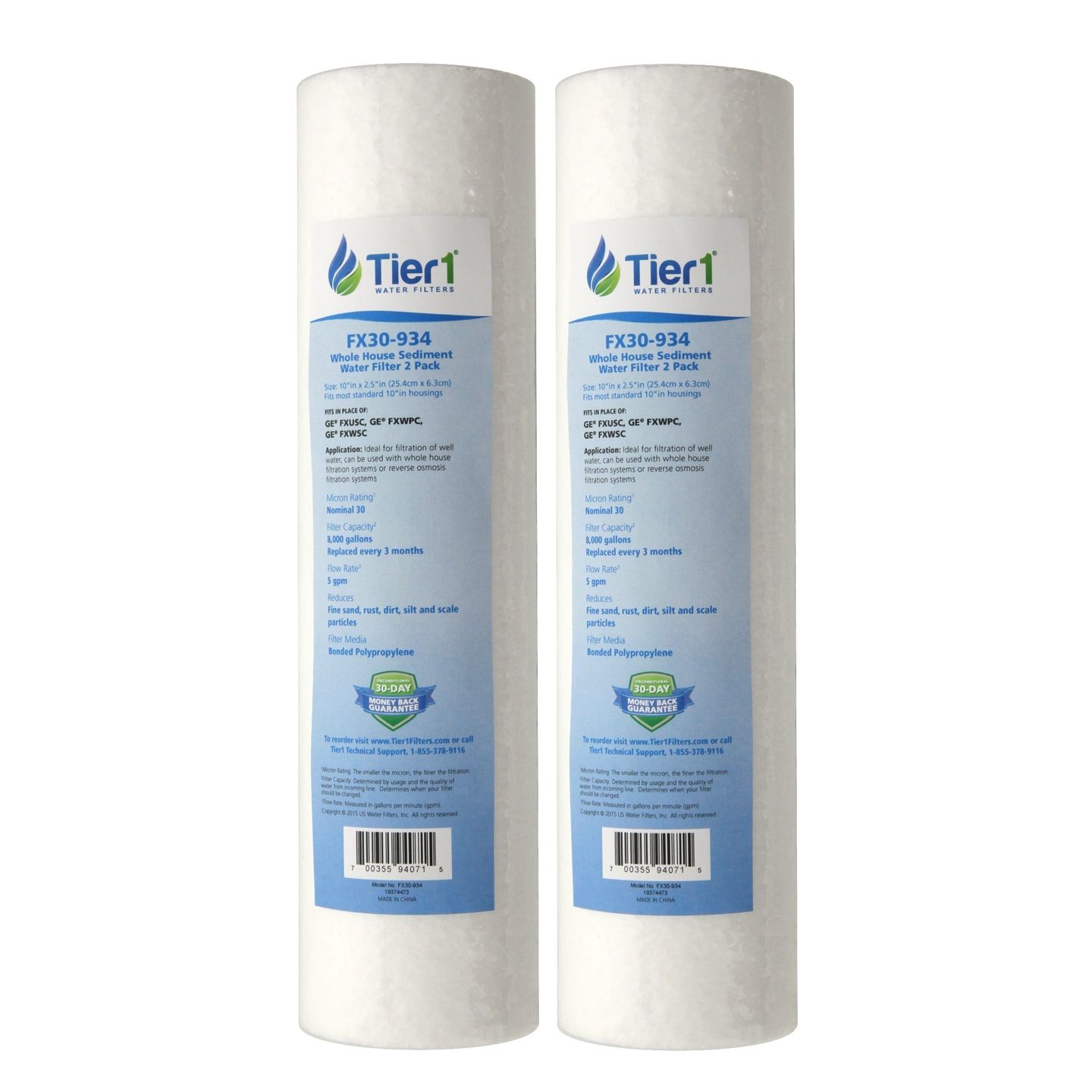 FXUSC GE Comparable Whole House Sediment Water Filter by Tier1 (2-Pack) - DiscountFilterStore.com