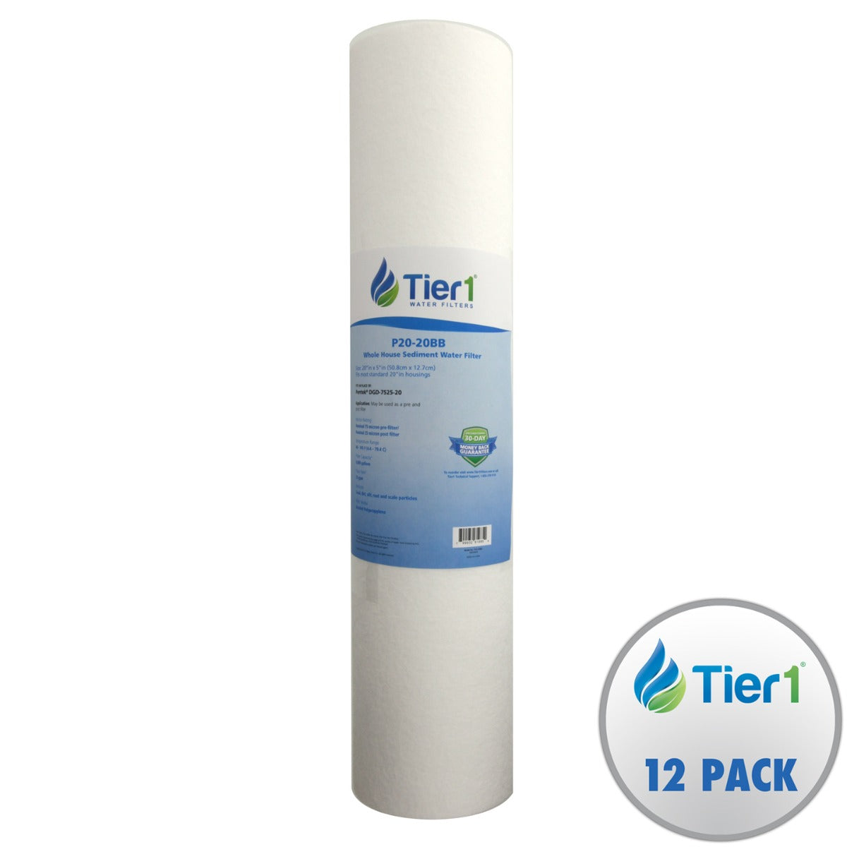 DGD-7525-20 Pentek Comparable Whole House Replacement Sediment Filter Cartridge by Tier1 - DiscountFilterStore.com