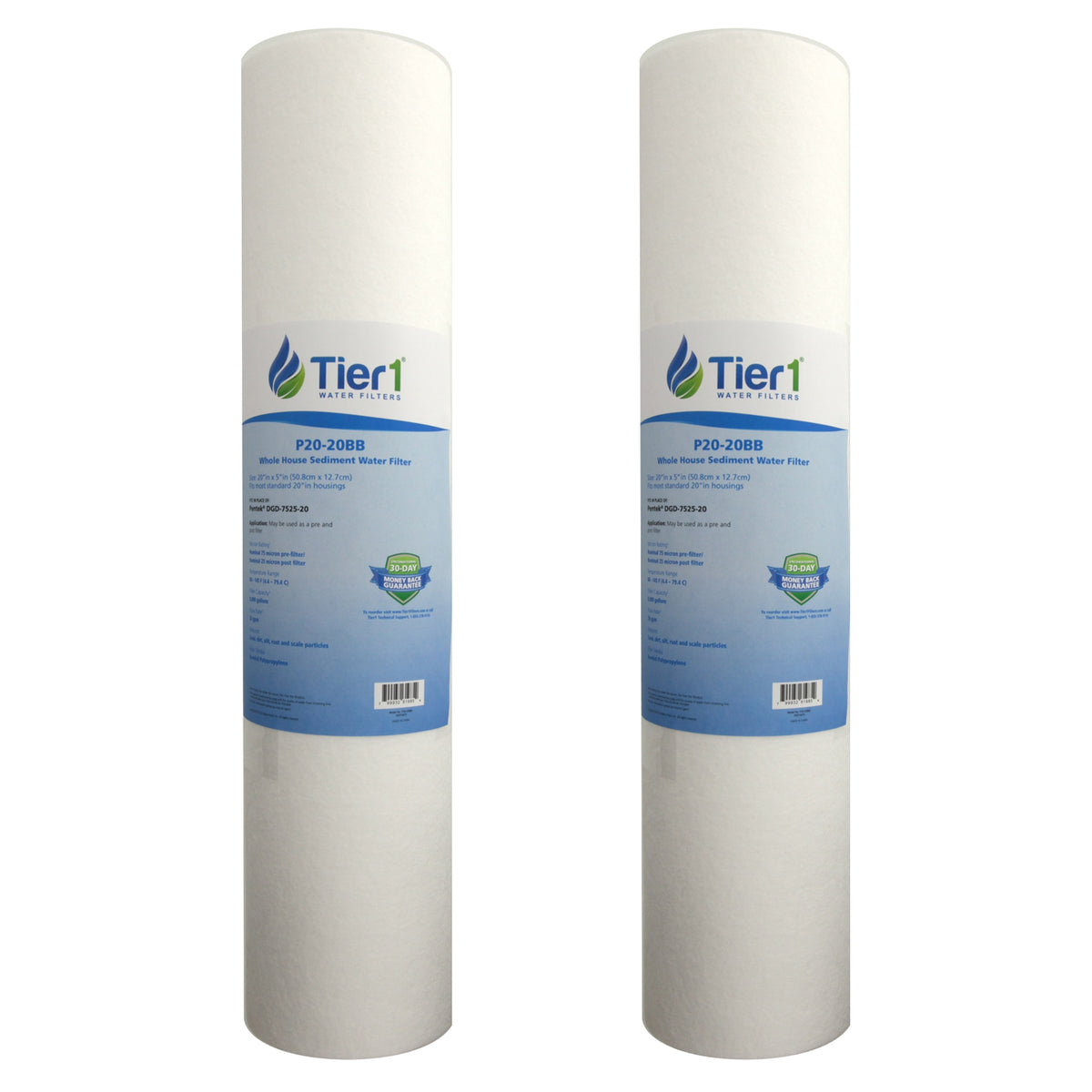 DGD-7525-20 Pentek Comparable Whole House Replacement Sediment Filter Cartridge by Tier1 - DiscountFilterStore.com
