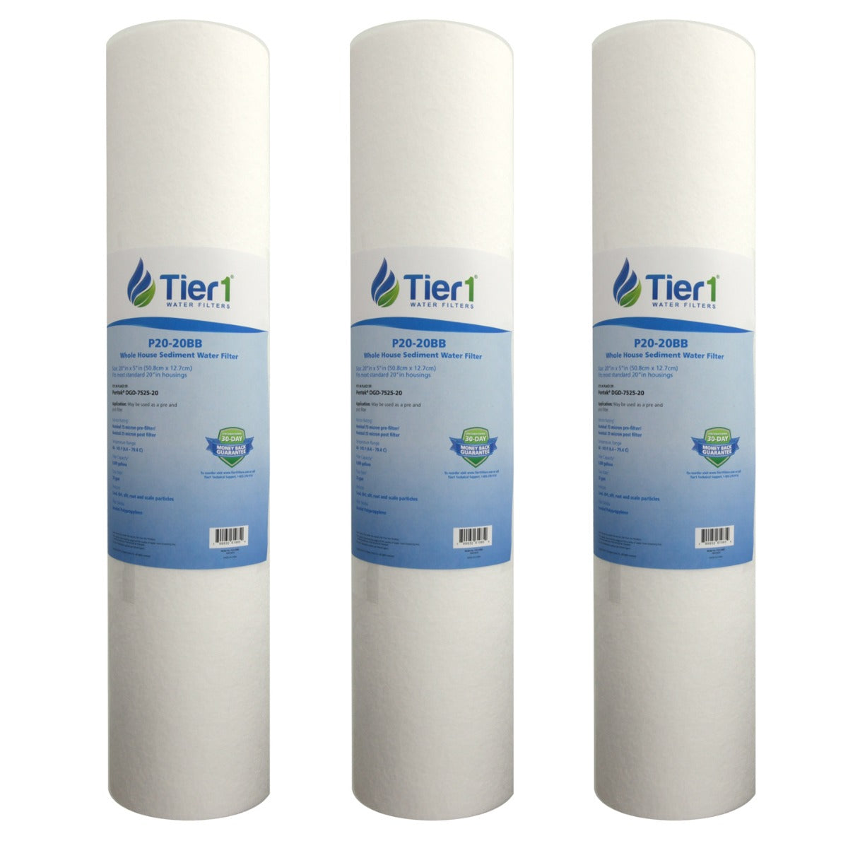 DGD-7525-20 Pentek Comparable Whole House Replacement Sediment Filter Cartridge by Tier1 - DiscountFilterStore.com