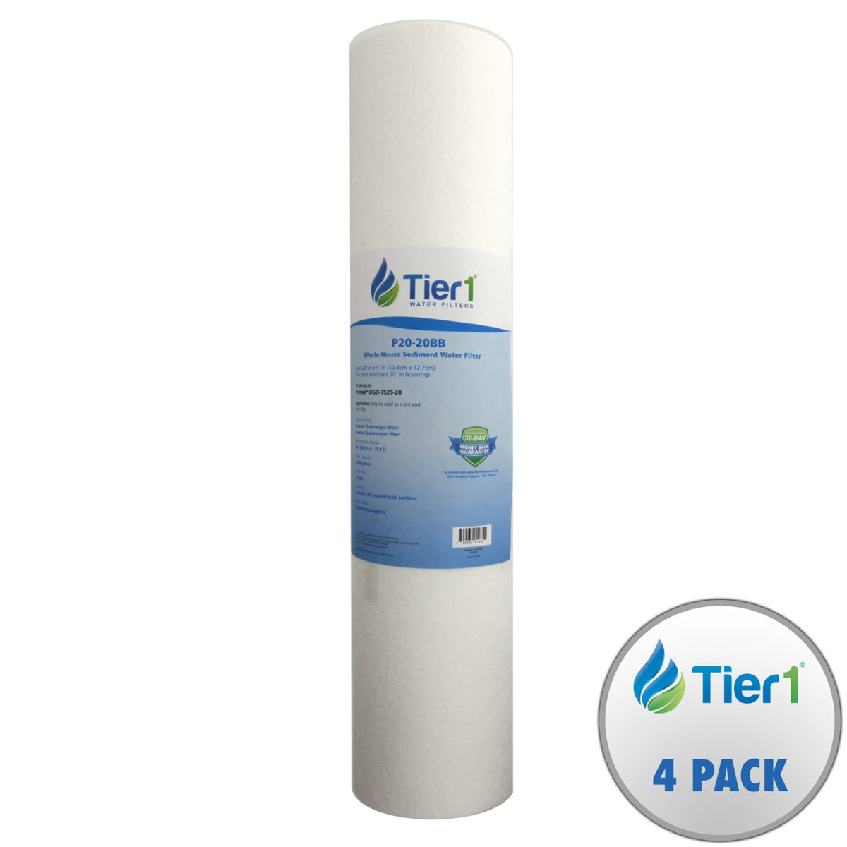 DGD-7525-20 Pentek Comparable Whole House Replacement Sediment Filter Cartridge by Tier1 - DiscountFilterStore.com