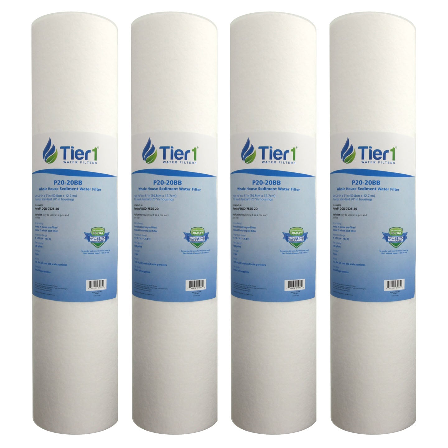 DGD-7525-20 Pentek Comparable Whole House Replacement Sediment Filter Cartridge by Tier1 - DiscountFilterStore.com