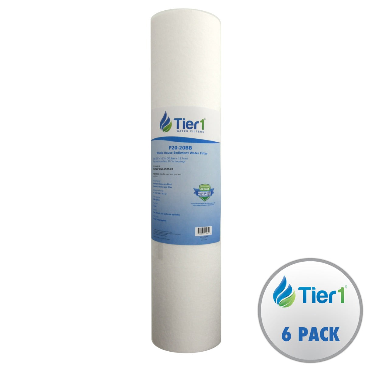 DGD-7525-20 Pentek Comparable Whole House Replacement Sediment Filter Cartridge by Tier1 - DiscountFilterStore.com
