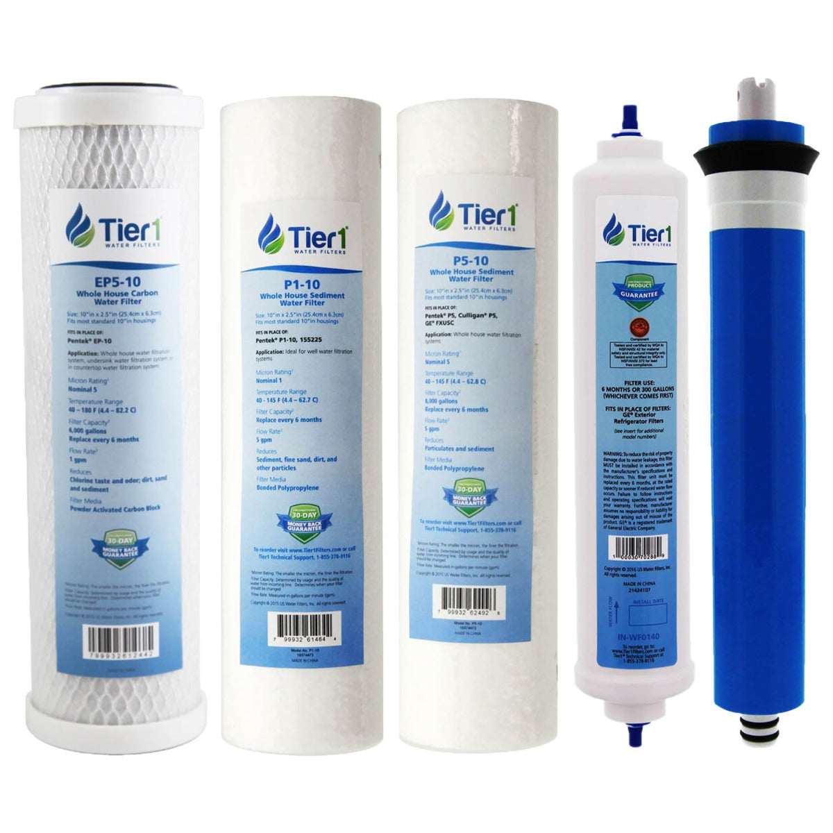 Tier1 RO5 Replacement Filter Bundle 5-Pack - DiscountFilterStore.com