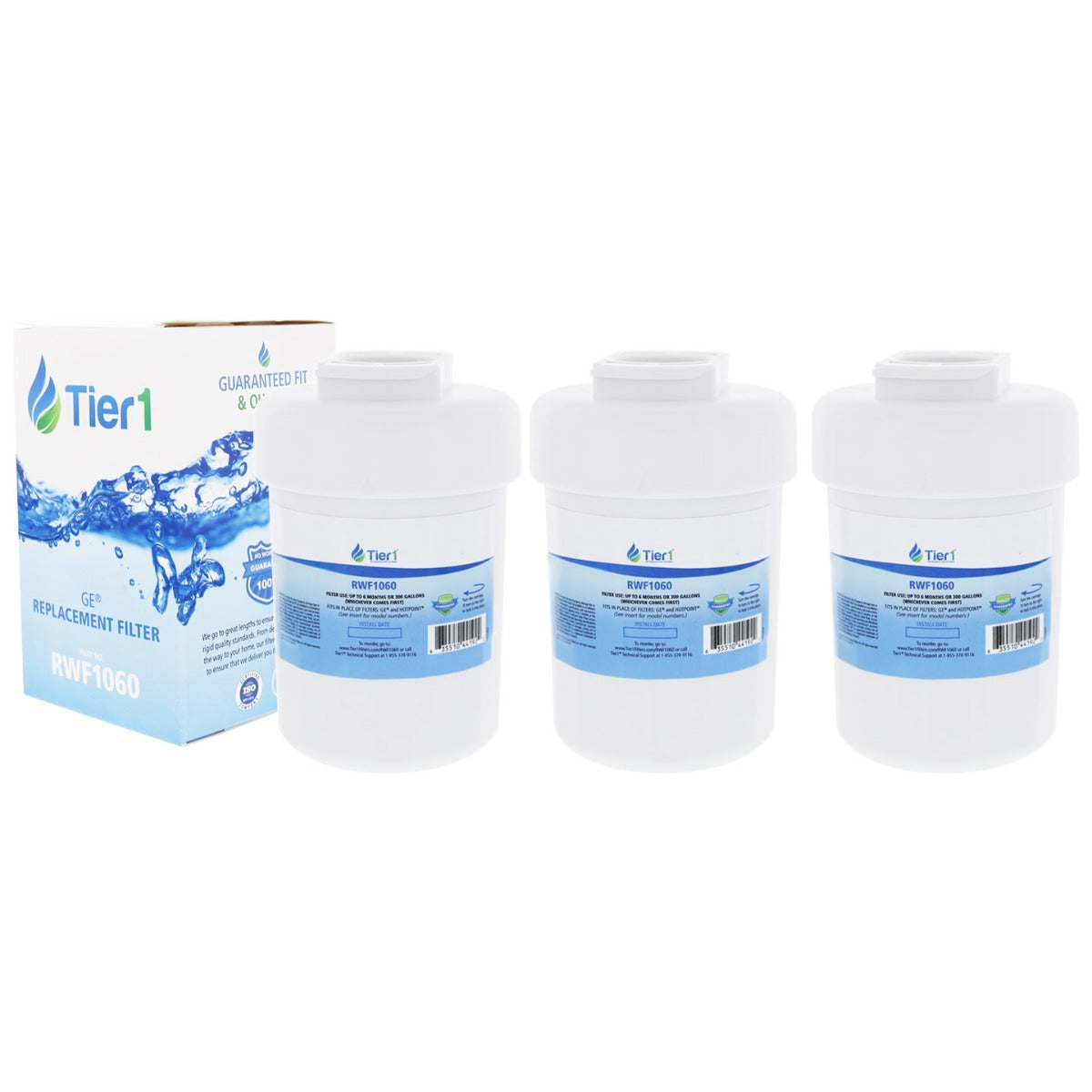 MWF GE SmartWater Refrigerator Water Filter Replacement by Tier1 3 Pack- DiscountFilterStore.com